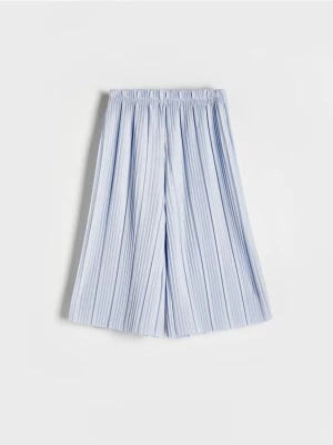 Reserved - Plisowane spodnie kuloty - jasnoniebieski