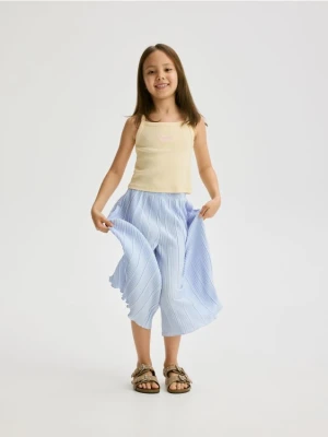 Reserved - Plisowane spodnie kuloty - jasnoniebieski