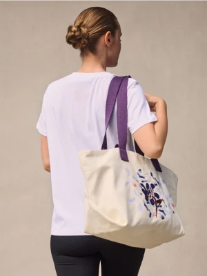 Reserved - Płócienna torebka shopper - złamana biel
