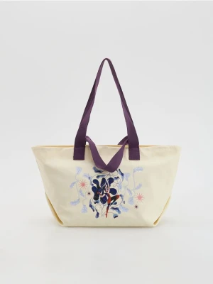 Reserved - Płócienna torebka shopper - złamana biel