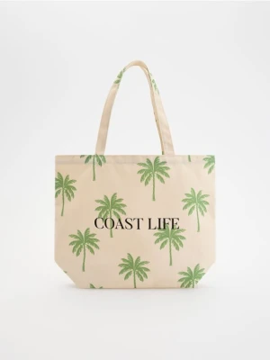 Reserved - Płócienna torebka z nadrukiem - zielony