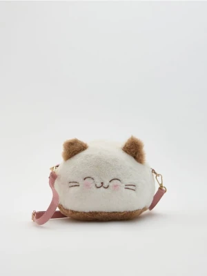 Reserved - Pluszowa torebka - złamana biel