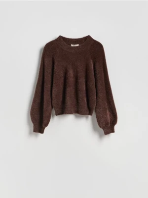 Reserved - Pluszowy sweter - ciemnobrązowy
