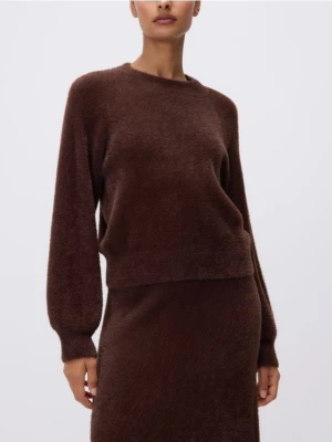 Reserved - Pluszowy sweter - ciemnobrązowy