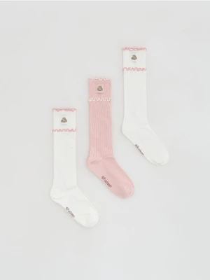 Reserved - Podkolanówki Pusheen 3 pack - złamana biel