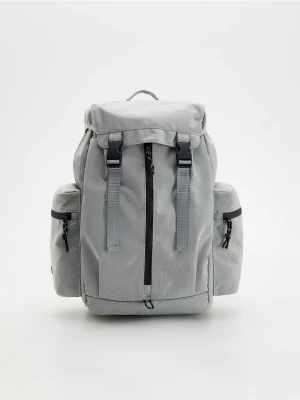 Reserved - Pojemny plecak z kieszeniami - jasnoszary