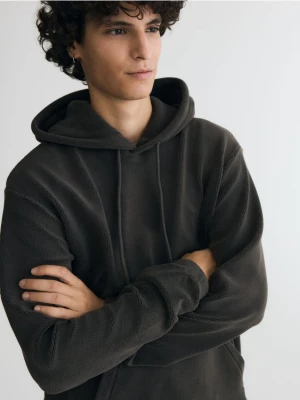 Reserved - Polarowa bluza z kapturem - oliwkowy