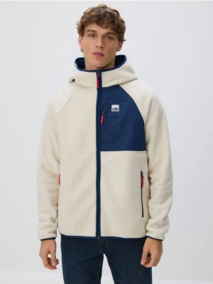 Reserved - Polarowa bluza z kapturem - złamana biel