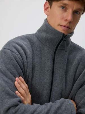 Reserved - Polarowa bluza ze stójką - ciemnoszary