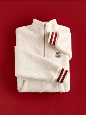 Reserved - Polarowa bluza ze stójką - złamana biel