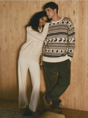 Reserved - Polarowe spodnie regular - oliwkowy