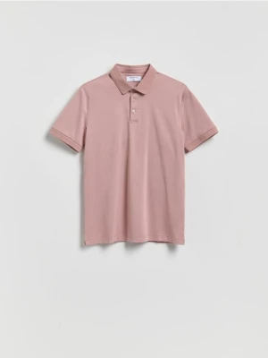 Reserved - Polo slim z bawełny pima - brudny róż