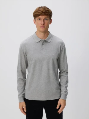 Reserved - Polo z długim rękawem - jasnoszary