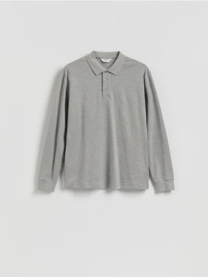 Reserved - Polo z długim rękawem - jasnoszary