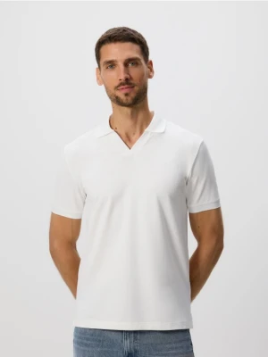 Reserved - Polo z merceryzowaną bawełną - biały