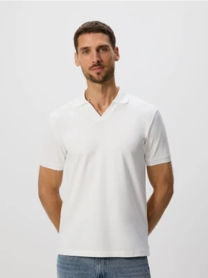 Reserved - Polo z merceryzowaną bawełną - biały