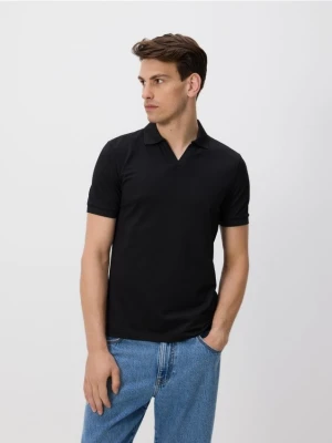 Reserved - Polo z merceryzowaną bawełną - czarny