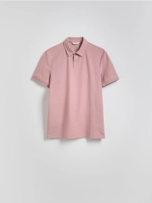 Reserved - Polo z merceryzowanej bawełny - jasnofioletowy