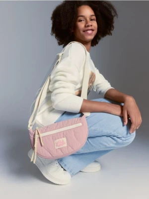 Reserved - Półokrągła torebka na ramię - brudny róż