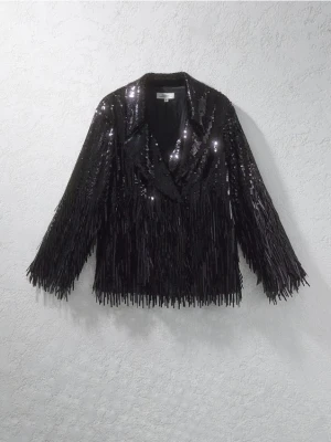 Reserved - Połyskująca marynarka z cekinami - czarny