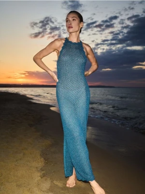 Zdjęcie produktu Reserved - Połyskująca sukienka midi - granatowy