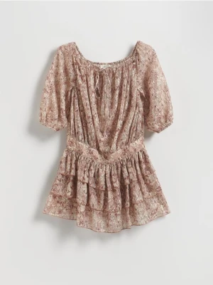 Reserved - Połyskująca sukienka mini - wielobarwny