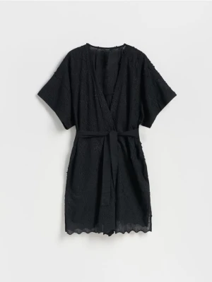 Reserved - Ponczo we wzory - czarny