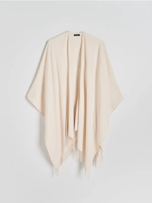 Reserved - Ponczo z frędzlami - beżowy