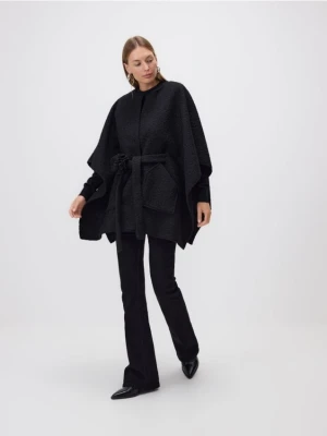 Reserved - Ponczo z wiązaniem - czarny