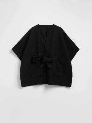Reserved - Ponczo z wiązaniem - czarny
