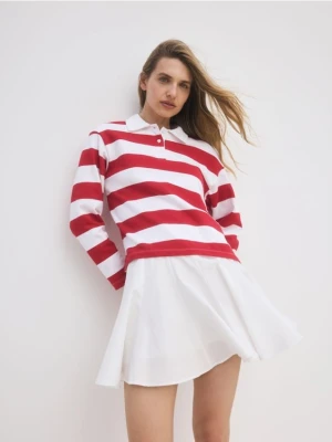 Reserved - Popelinowa spódnica mini - biały