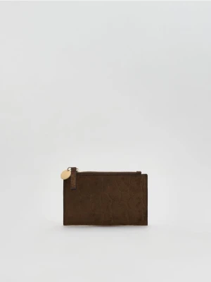 Reserved - Portfel na zamek - ciemnobrązowy