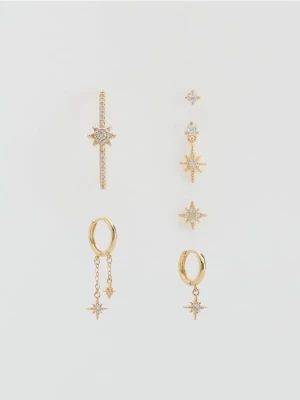 Reserved - Pozłacane kolczyki z cyrkoniami - złoty