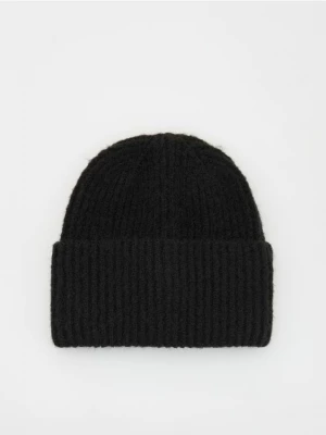 Reserved - Prążkowana czapka beanie - Czarny