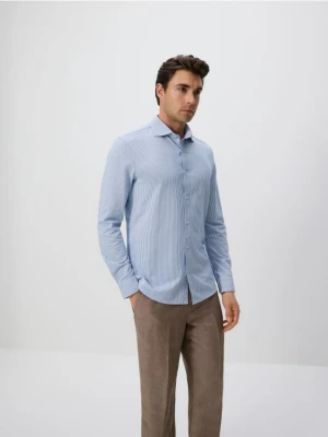 Reserved - Prążkowana koszula slim fit - jasnoniebieski