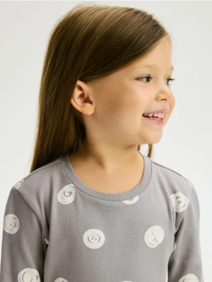 Reserved - Prążkowana koszulka - ciemnoszary