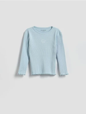 Reserved - Prążkowana koszulka - jasnoniebieski