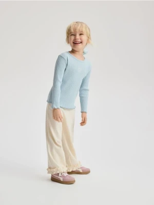 Reserved - Prążkowana koszulka - jasnoniebieski