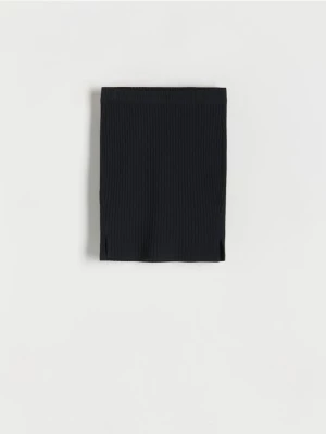 Reserved - Prążkowana spódnica - czarny