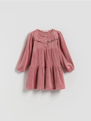 Reserved - Prążkowana sukienka - różowy