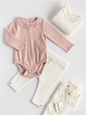 Reserved - Prążkowane body 2 pack - brudny róż