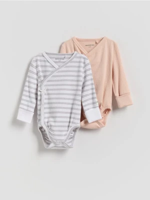 Reserved - Prążkowane body 2 pack - brudny róż