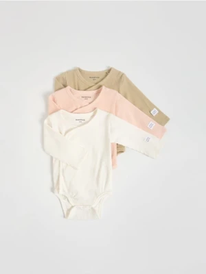 Reserved - Prążkowane body 3 pack - beżowy