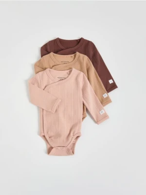 Reserved - Prążkowane body 3 pack - brązowy