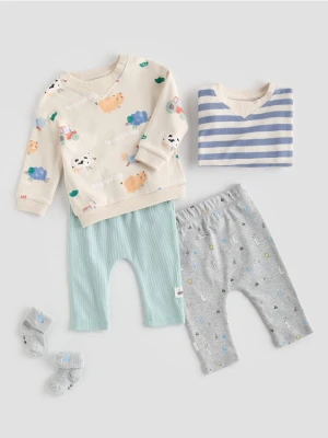 Reserved - Prążkowane legginsy 2 pack - zielony