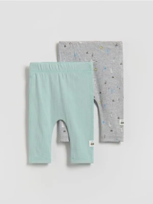 Reserved - Prążkowane legginsy 2 pack - zielony