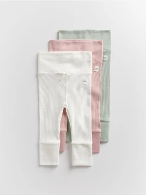 Reserved - Prążkowane legginsy 3 pack - jasnozielony