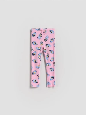 Reserved - Prążkowane legginsy Bluey - różowy