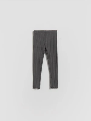 Reserved - Prążkowane legginsy - ciemnoszary