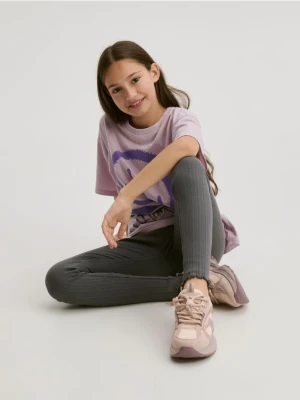 Reserved - Prążkowane legginsy - ciemnoszary